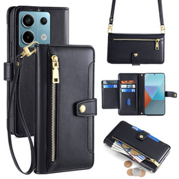 Cu clapetă pentru Xiaomi Redmi Note 13 Pro 5G, Wallet Zipper Pocket, negru