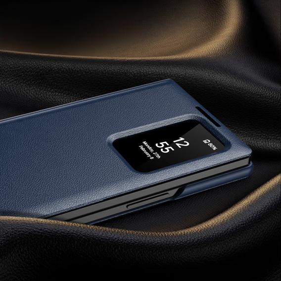 Husă cu clapetă pentru Samsung Z Fold5 5G, Smart View Wallet, albastru închis