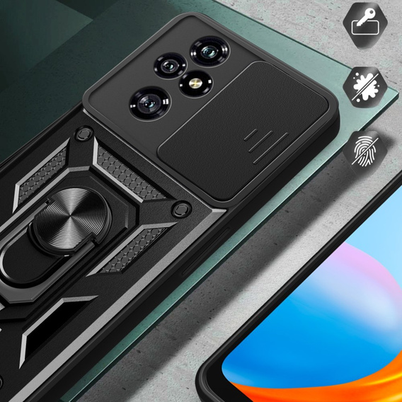 Husă blindată pentru Honor 200 Pro 5G, CamShield Slide, negru