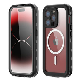 Husă impermeabilă IP68 pentru iPhone 15 Pro, SHELLBOX MagSafe, negru