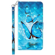 Cu clapetă pentru Xiaomi Redmi 13C / Poco C65, Wallet, Butterflies albastru