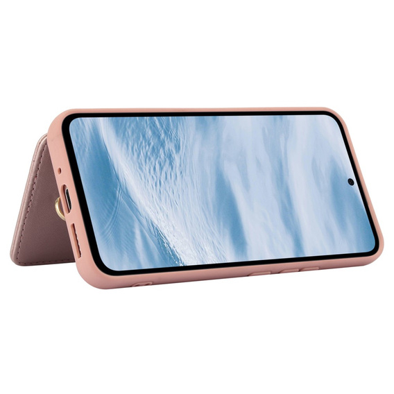 Husa pentru Samsung Galaxy A55 5G, Leather Flower Card Slot, roz