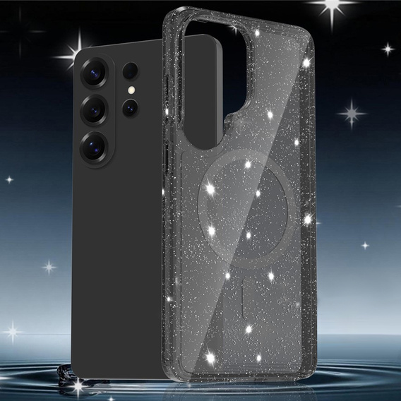 Husă strălucitoare, pentru MagSafe pentru Samsung Galaxy S26 Ultra, transparentă/neagră