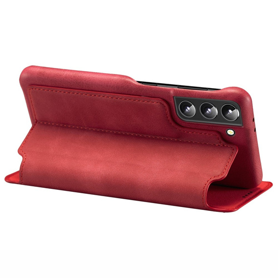 Cu clapetă pentru Samsung Galaxy S22+ Plus 5G, LC.IMEEKE, roșu