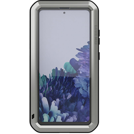 Love Mei Huse pentru Samsung Galaxy S20 FE 4G/5G, armored with glass, de argint