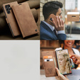 Husa CASEME pentru Samsung Galaxy S22 Ultra, Leather Wallet Case, maro