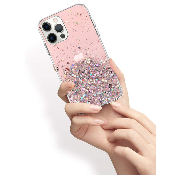 Huse pentru iPhone 13 Pro Max, Glittery, roz