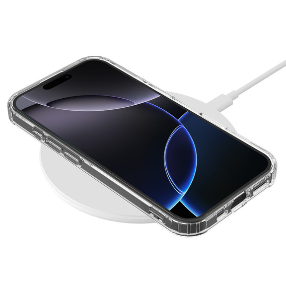 Husă magnetică MagSafe pentru iPhone 16 Pro, ERBORD CrystalMag, transparentă + sticlă pentru ecran