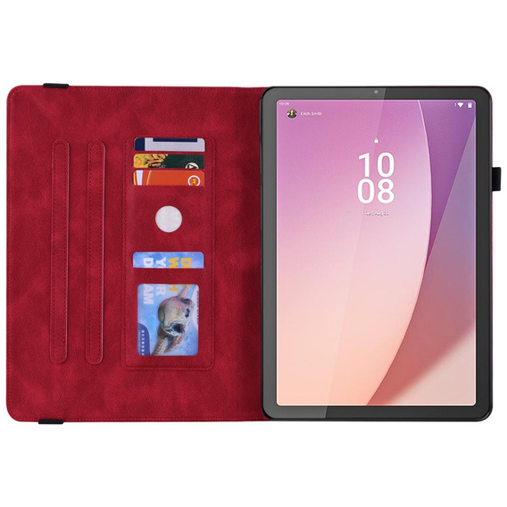Husă pentru Lenovo Tab M9, Butterfly, roșu