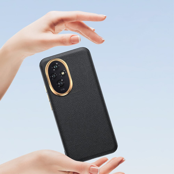 Husă din piele pentru Honor 200 Pro 5G, leather hybrid, negru