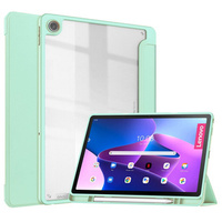 Husă pentru Lenovo Tab M10 Plus 10.6 Gen 3 TB-125F TB-128F, Smartcase Hybrid, cu spațiu pentru stylus, verde