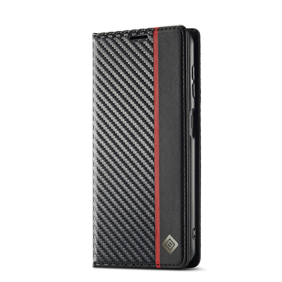 Carcasă cu clapetă pentru Samsung Galaxy S25 FE, Carbon LC.IMEEKE, negru