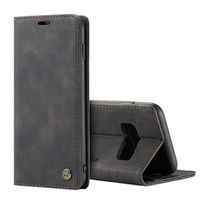 Husa CASEME pentru Samsung Galaxy S10 Plus, Leather Wallet Case, negru