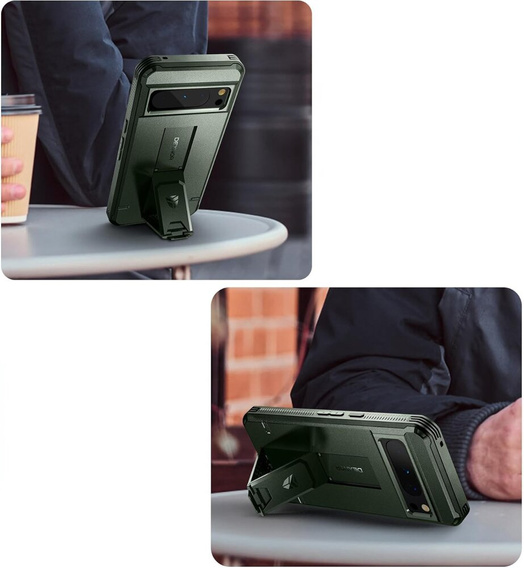 Husă blindată pentru Google Pixel 8 Pro, Dexnor Full Body (Two Frames), verde