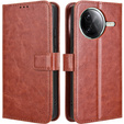 Cu clapetă pentru Xiaomi Poco F7 Pro, Crazy Horse Wallet, maro