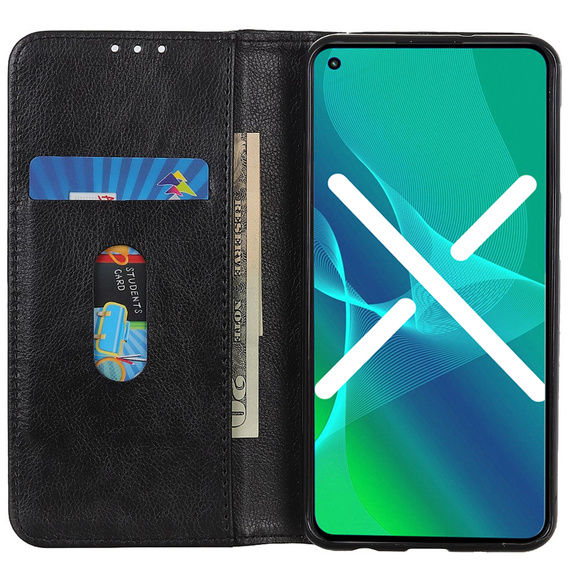 Huse pentru Huawei Nova 10 SE, Wallet Litchi Leather, negru