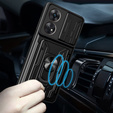 Husă blindată pentru Oppo A98 5G, Camera Slide Card Slot, negru