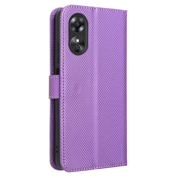 Cu clapetă pentru Oppo A17, Wallet Smart Magnet, violet