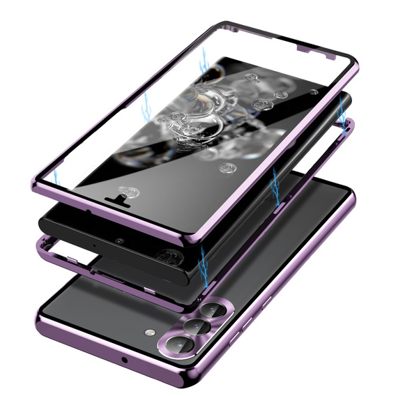 Husa pentru Samsung Galaxy S23 Plus, Magnetic Dual Glass, violet