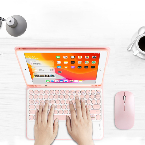 Carcasă + tastatură iPad Pro 11 2021 / 2018, iPad Air 10.9 4 2020 / 5 2022, Pen Slot, roz rose gold