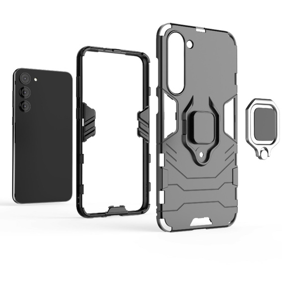Huse pentru Samsung Galaxy S23, Kickstand Ring, negru
