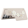 Husa pentru Samsung Galaxy S24 Ultra, Leather Flower Card Slot, bej