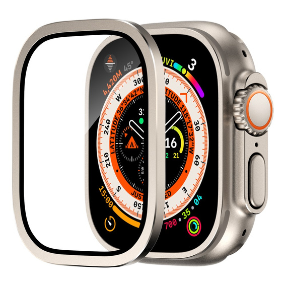Szkło Hartowane z Ramką do Apple Watch Ultra 49mm, Złote