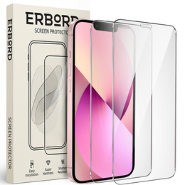 2x sticlă călită pentru iPhone 13 Mini, ERBORD 9H Hard Glass pe ecran
