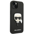 Karl Lagerfeld Huse pentru iPhone 14 Plus, Saffiano Karl's Head Patch, negru