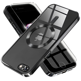 Husă pentru iPhone 7 / 8, Electro MagSafe, negru + Sticlă pentru ecran