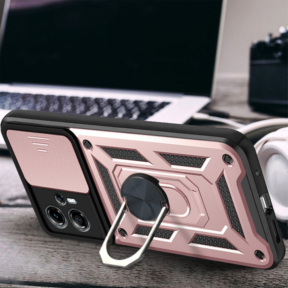 Husă blindată pentru Motorola Moto G13 / G23, CamShield Slide, roz rose gold