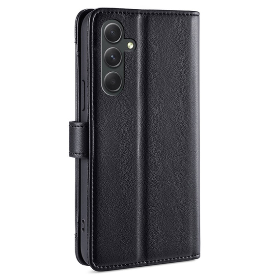 Cu clapetă pentru Samsung Galaxy A54 5G, Wallet Zipper Pocket, negru