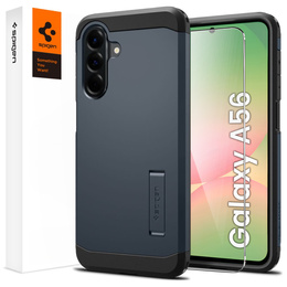 Carcasa Spigen pentru Samsung Galaxy A56 5G, Tough Armor Mag MagSafe, albastru închis + 9H Tempered Glass
