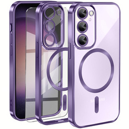 Husă pentru Samsung Galaxy S23, Electro MagSafe, violet + Sticlă pentru ecran