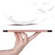 Husă pentru Samsung Galaxy Tab S9 FE+ Plus, Smartcase cu spațiu pentru stylus, roz rose gold