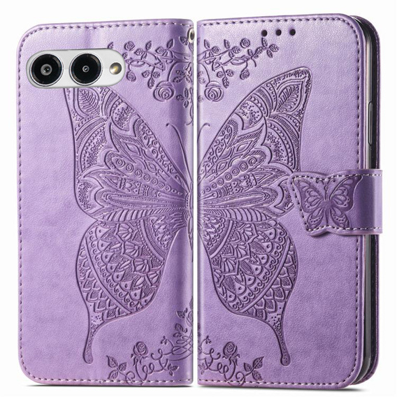 Cu clapetă pentru T Phone 3 5G, Butterfly, violet