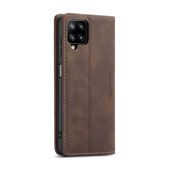 Husa CASEME pentru Samsung Galaxy A12 / M12 / A12 2021, Leather Wallet Case, cafea