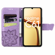 Cu clapetă pentru Realme C61, Butterfly, violet