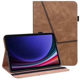 Husă pentru Samsung Galaxy Tab S10 Lite / S10 FE / S9 FE / S9, Classic, cu spațiu pentru stylus, maro