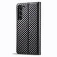 Cu clapetă pentru Samsung Galaxy S23 Plus, Carbon LC.IMEEKE, negru