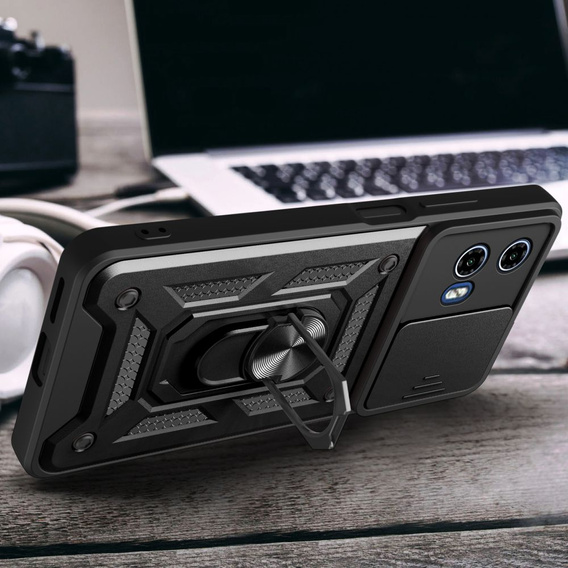 Husă blindată pentru Motorola Moto G24 / G24 Power / G04, CamShield Slide, negru