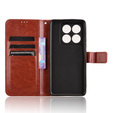 Cu clapetă pentru Xiaomi 14T, Crazy Horse Wallet, maro
