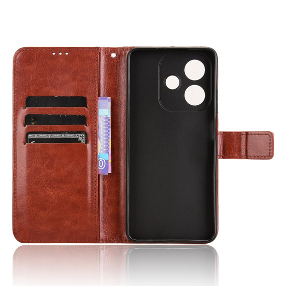 Cu clapetă pentru Oppo A40 / Oppo A40m, Crazy Horse Wallet, maro