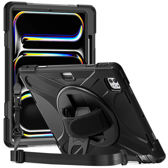 Husa blindată pentru Apple iPad Pro 13" 7 gen. 2024 (A2925, carcasă de protecție 360 cu slot pentru stylus, negru