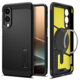 Carcasa Spigen pentru Samsung Galaxy S25 Edge, Tough Armor Mag MagSafe, negru + 9H Tempered Glass