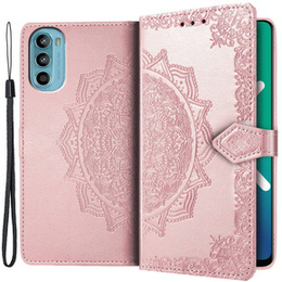 Cu clapetă pentru Motorola Moto G52 / G82 5G, Mandala, roz