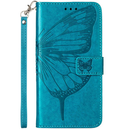 Cu clapetă pentru Realme 12 Pro 5G, Butterfly, albastru