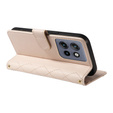 Husă cu clapetă pentru Motorola Edge 50 Neo / Motorola ThinkPhone 25, Rhombus Crossbody Leather, bej