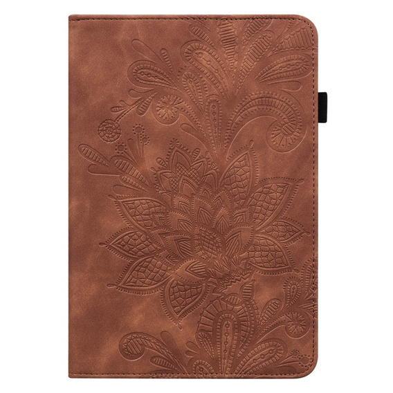 Husă cu clapetă pentru Lenovo Tab M9, flower, maro