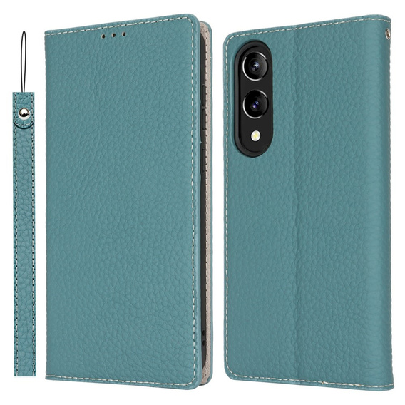 Cu clapetă pentru Samsung Galaxy S25 Edge, Litchi Skin Grain, albastru